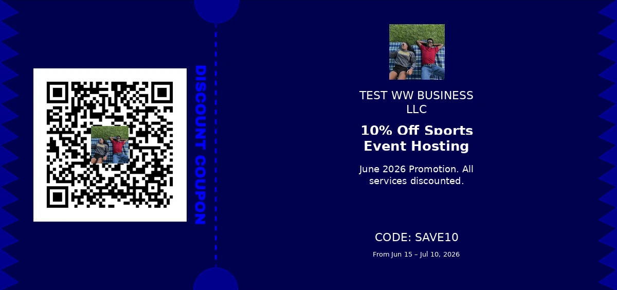 10% Off Sports Event Hosting Package
